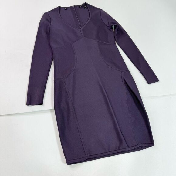 Ted Baker Dress Women 8 Purple Long sleeve Fine Knit Formal Stretch Fitted Ted 3 - Picture 1 of 10